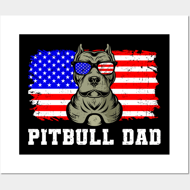 Pitbull Dad Gift Wall Art by Delightful Designs